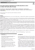 Cover page: Assessing cognitive impairment in an ethnically diverse cohort of oldest-old: the life after 90 study