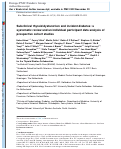 Cover page: Subclinical thyroid dysfunction and incident diabetes: a systematic review and an individual participant data analysis of prospective cohort studies