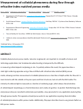 Cover page: Measurement of colloidal phenomena during flow through refractive index matched porous media