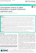 Cover page: Transcriptome analysis of rubber biosynthesis in guayule (Parthenium argentatum gray)