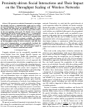 Cover page: Proximity-driven Social Interactions and Their Impact on the Throughput Scaling of Wireless Networks