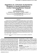 Cover page: Regulation of alpha7 nicotinic acetylcholine receptors in mouse somatosensory cortex following whisker removal at birth.