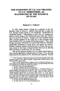 Cover page: The Extension of U.S. Tax Treaties to U.S. Territories, as Illustrated by the Example of Guam