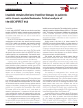 Cover page: Imatinib remains the best frontline therapy in patients with chronic myeloid leukemia: Critical analysis of the ASC4FIRST trial