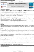 Cover page: Molecular Identification of Yeasts and Lactic Acid Bacteria Involved in the Production of Beninese Fermented Food Degue