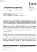 Cover page: Provider perspectives and reach of an evidence-based intervention in community services for toddlers