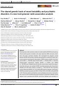 Cover page: The shared genetic basis of mood instability and psychiatric disorders: A cross-trait genome-wide association analysis.