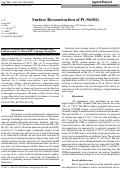 Cover page: Surface Reconstruction of Pt/Si(001)