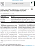 Cover page of Managing in-store shopping disruptions with technology: the impact of self-service technology on consumer control and decision comfort
