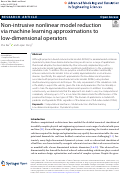 Cover page: Non-intrusive nonlinear model reduction via machine learning approximations to low-dimensional operators