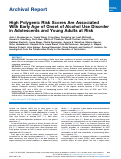 Cover page: High Polygenic Risk Scores Are Associated With Early Age of Onset of Alcohol Use Disorder in Adolescents and Young Adults at Risk