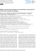 Cover page: Higher measured than modeled ozone production at increased NOx levels in the Colorado Front Range