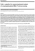 Cover page: Tailer: A Pipeline for Sequencing-Based Analysis of Non-Polyadenylated RNA 3’ End Processing