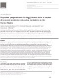 Cover page: Physician preparedness for big genomic data: a review of genomic medicine education initiatives in the United States.