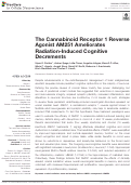 Cover page: The Cannabinoid Receptor 1 Reverse Agonist AM251 Ameliorates Radiation-Induced Cognitive Decrements