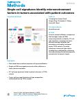 Cover page: Single-cell signatures identify microenvironment factors in tumors associated with patient outcomes.