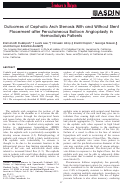 Cover page: Outcomes of Cephalic Arch Stenosis With and Without Stent Placement after Percutaneous Balloon Angioplasty in Hemodialysis Patients