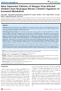 Cover page: Gene Expression Patterns of Dengue Virus-Infected Children from Nicaragua Reveal a Distinct Signature of Increased Metabolism