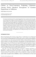 Cover page: Culture as Non-Consensus: Exploring Coherence Among Native Speakers’ Perceptions of German Expressions of Affection