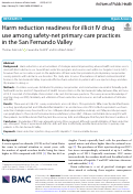 Cover page: Harm reduction readiness for illicit IV drug use among safety-net primary care practices in the San Fernando Valley