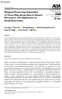 Cover page of Marginal-Preserving Imputation of Three-Way Array Data in Nested Structures, with Application to Small Areal Units