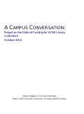 Cover page of A Campus Conversation: Report on the State of Funding for UCSB Library Collections