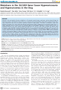 Cover page: Mutations in the SLC2A9 Gene Cause Hyperuricosuria and Hyperuricemia in the Dog