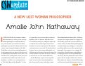 Cover page: A New Lost Woman Philosopher: Amalie John Hathaway