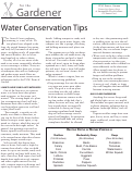 Cover page of Water Conservation Tips
