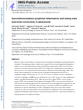 Cover page: Associations between peripheral inflammation and resting state functional connectivity in adolescents