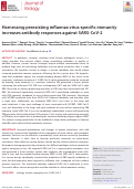 Cover page of Harnessing preexisting influenza virus-specific immunity increases antibody responses against SARS-CoV-2.