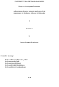 Cover page: Essays on Development Economics