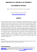 Cover page of Improving the Credibility of Corporate Sustainability Metrics