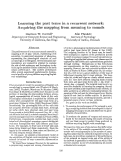 Cover page: Learning the Past Tense in a Recurrent Network: Acquiring the Mapping From Meaning to Sounds