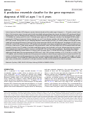 Cover page: A predictive ensemble classifier for the gene expression diagnosis of ASD at ages 1 to 4 years.