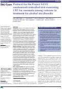 Cover page: Protocol for the Project SAVE randomised controlled trial examining CBT for insomnia among veterans in treatment for alcohol use disorder