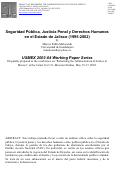 Cover page: Seguridad Pública, Justicia Penal y Derechos Humanos en el Estado de Jalisco (1995-2002)