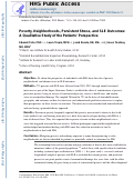 Cover page: Poverty, Neighborhoods, Persistent Stress, and Systemic Lupus Erythematosus Outcomes: A Qualitative Study of the Patients’ Perspective