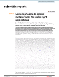 Cover page: Gallium phosphide optical metasurfaces for visible light applications