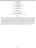 Cover page: The influence of pitch manipulation in female speakers on perceived voice and face attractiveness