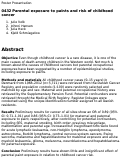 Cover page: 0432 Parental exposure to paints and risk of childhood cancer