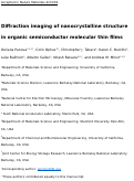 Cover page: Diffraction imaging of nanocrystalline structures in organic semiconductor molecular thin films