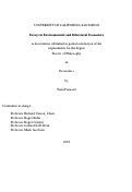 Cover page: Essays in Environmental and Behavioral Economics