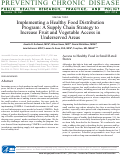 Cover page: Implementing a Healthy Food Distribution Program: A Supply Chain Strategy to Increase Fruit and Vegetable Access in Underserved Areas