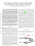 Cover page: Joint Transmit and Receive Filter Optimization for Sub-Nyquist Delay-Doppler Estimation