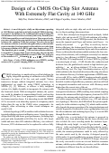 Cover page: Design of a CMOS On-Chip Slot Antenna With Extremely Flat Cavity at 140 GHz