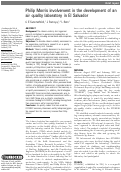 Cover page: Philip Morris involvement in the development of an air quality laboratory in El Salvador