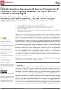 Cover page: Multiple Mutations Associated with Emergent Variants Can Be Detected as Low-Frequency Mutations in Early SARS-CoV-2 Pandemic Clinical Samples