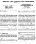 Cover page: Comparison of Control Strategies for Energy Efficient Building HVAC Systems