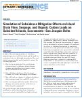 Cover page: Simulation of Subsidence Mitigation Effects on Island Drain Flow, Seepage, and Organic Carbon Loads on Subsided Islands Sacramento–San Joaquin Delta